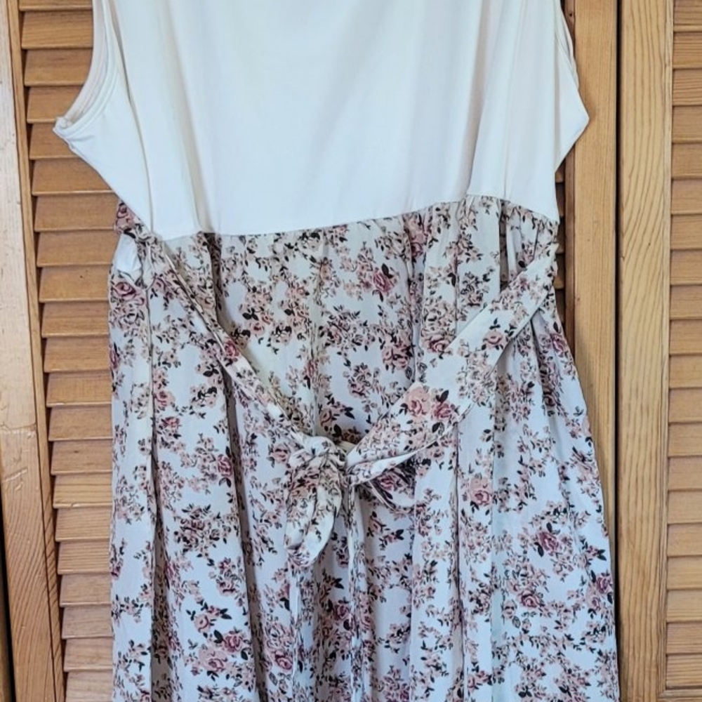 Source Unknown White and Floral Mini Dress